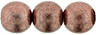8mm Round Glass Beads (Druks), Saturated Metallic Butter Rum (Qty: 25)