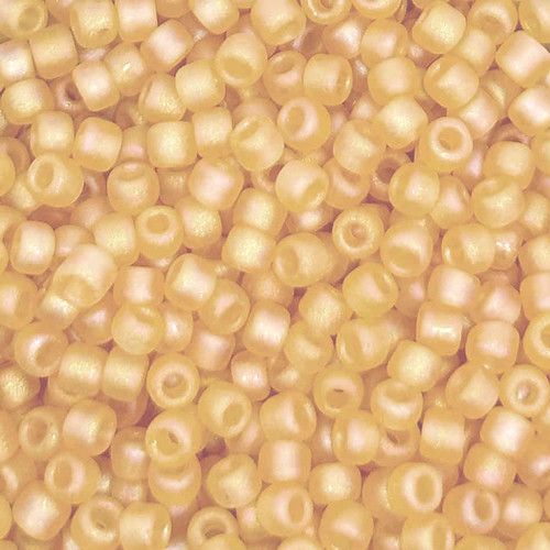 Size 8 Seed Beads, Unknown Number, Matte Light Topaz AB, Matsuno (Qty: 25 gr.)