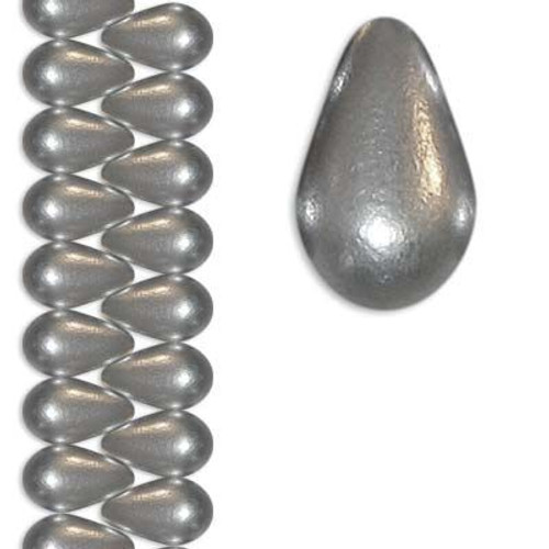 6x9mm Teardrop Beads, Aluminum Silver (Qty: 25)
