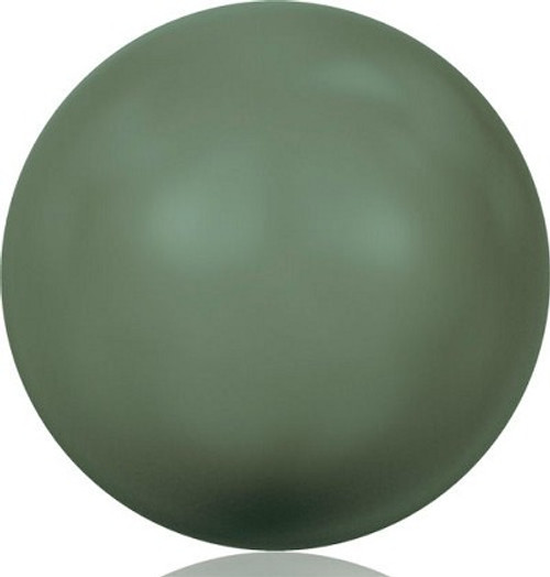 Brilliance 4mm Round Crystal Pearls, Dark Green (Qty: 50)