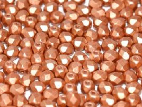 3mm Fire Polish, Alabaster Metallic Copper (Qty: 50)