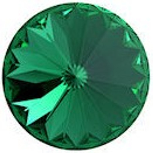 14mm Preciosa Rivolis, Emerald (Qty: 2)