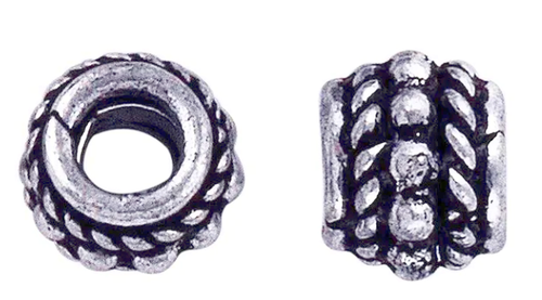 Sterling Silver Overlay w/ DecorativeDots Spacer, 7x7mm (Qty: 2)