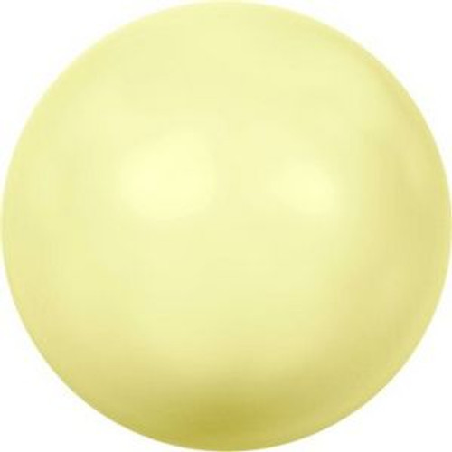 Brilliance 4mm Round Crystal Pearls, Pastel Yellow (Qty: 50)