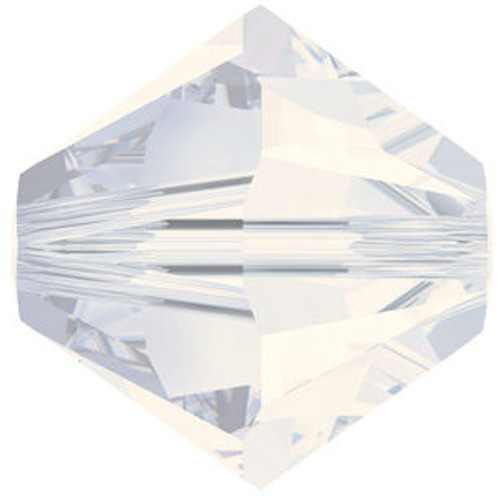 Brilliance 5301, 4mm Crystal Bicones, White Opal (Qty: 1) Min Qty 10