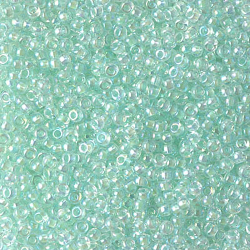 15-0271, Light Mint Green-Lined Crystal AB (14 gr.) Miyuki