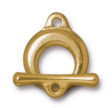 TierraCast Maker's Toggle Clasp, 24K Gold-Plated, 13.5 x 16.5mm (Qty: 1)