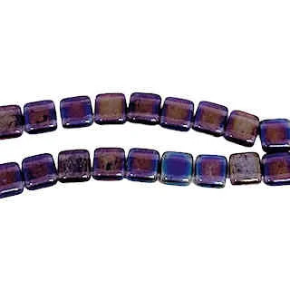 Tile Beads, Transparent Purple Iris, 6mm  (Qty: 25)