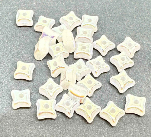 Alabaster Full AB Orion Beads, 3x5mm (Qty: 30)