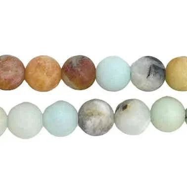 Matte Black Gold Amazonite, 6mm Round Beads (15.5" strand)