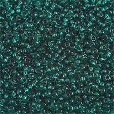 Preciosa Size 14/0 Czech Seed Beads, Transparent Emerald (10 grams)