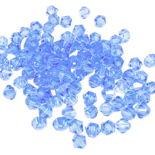 4mm Chinese Bicones, Light Sapphire (Qty: 100)