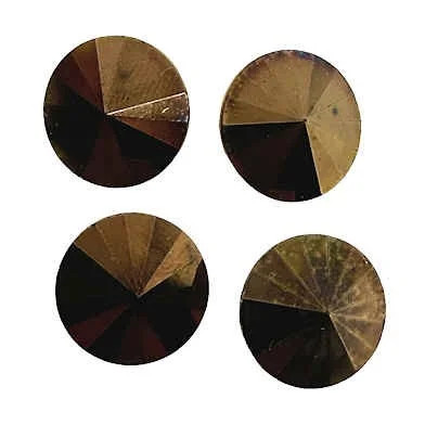 Vintage Swarovski 1122 Rivolis, 12mm, Bronze w/Gold Foiled Back (Qty: 4) VERY RARE