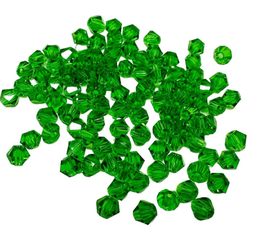 4mm Chinese Bicones, Grass Green (Qty: 100)