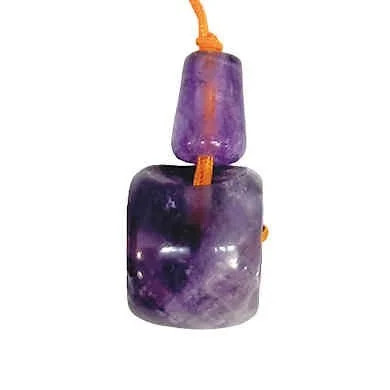 Gemstone Guru Bead Set, 3-hole, for Mala/Prayer Beads, 13-14mm, Amethyst (Qty: 1)