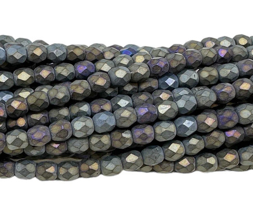 Strand! 4mm Matte Bronze Iris Fire Polish Beads (Qty: 50)