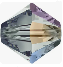 Swarovski 5328, 4mm Crystal Bicones, Black Diamond AB (Qty: 25)