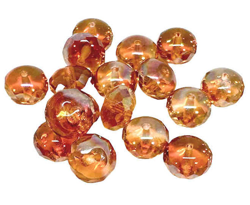 Czech Faceted Rondelles, Crystal Chili Pepper, 8x5mm (Qty: 17)