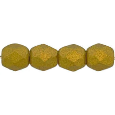 4mm Fire Polish, Matte Metallic Olive Gold  (Qty: 50)