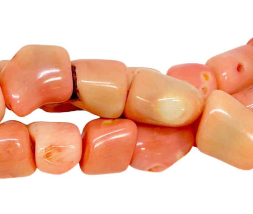 Pink Bamboo Coral Thick Nugget Beads, 12-14mm (16" strand)