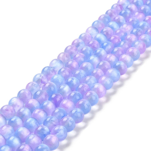 Selenite 8mm Smooth Rounds, Violet/Blue (BLURPLE!) (15.5" strand)