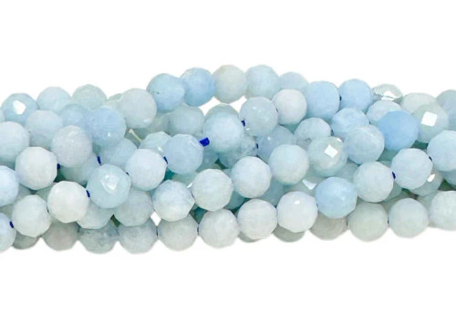 Aquamarine, 4.5mm Faceted Rounds (15.5" strand)