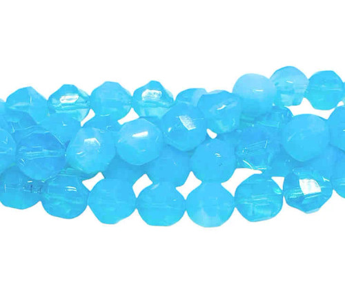 9mm Central Cut Rhombus Bead, Aqua Opal (~22 Pcs)