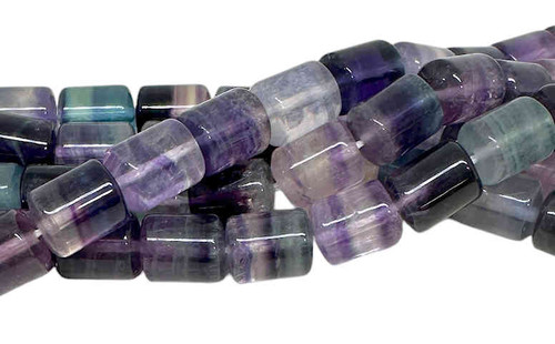 High Quality Fluorite Barrel Beads, 10x8mm (15.5" strand, ~38 beads)