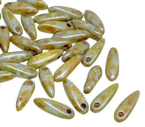 Fringe Dagger Beads, Blue/Green Travertine, 3x11mm (Qty: 40)