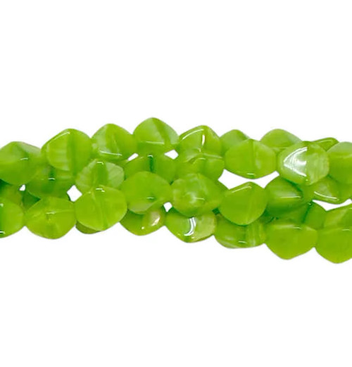 Large Pinch Beads, Greasy Green, 6x5mm (~30 beads/7.5")
