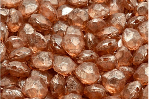 Czech Pressed Glass Briolette Beads, Crystal Copper (Qty: 12) Etched Effect