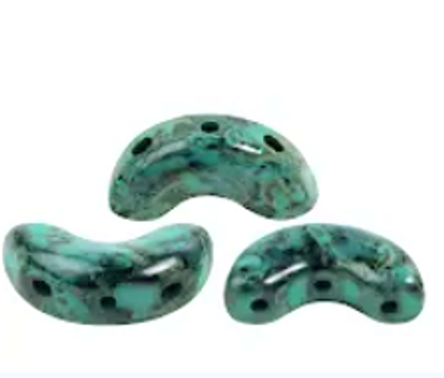 Arcos par Puca Beads, Black Stony Emerald (Qty: 25)