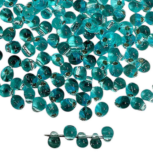2.8mm Drop Bead, Silver Lined Teal (10 gr.)
