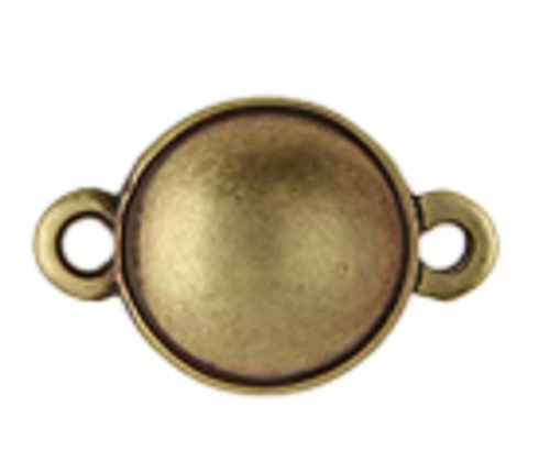Magnetic Sphere Clasp, Antique Brass, 13 x 15mm (Qty: 1)