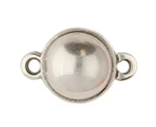 Magnetic Sphere Clasp, Antique Silver, 13 x 15mm (Qty: 1)