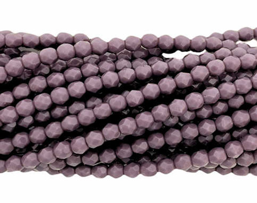 4mm Fire Polish, Opaque Purple  (Qty: 50) OVERSTOCK