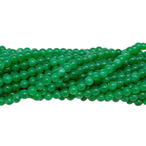 Dyed Crystal Quartz, Emerald Green, 3mm Smooth Rounds (16" strand)
