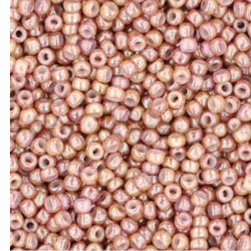 11-1201, Marbled Opaque Pink on Beige (28 gr.) Toho