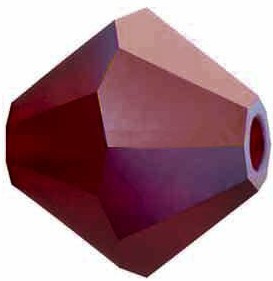 Swarovski 5328, 2.5mm Crystal Bicones, Siam AB Matte (Qty: 25) Limited Edition