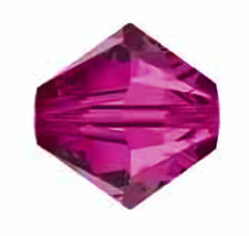 Brilliance 5328 6mm Crystal Bicones, Fuchsia (Qty: 1) Min Qty 10