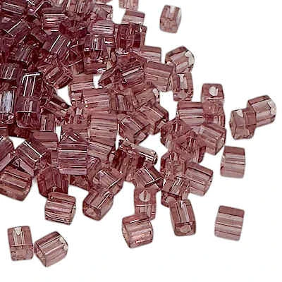 3mm Cube Bead, #142, Transparent Smoky Amethyst (10 gr.) (Miyuki)