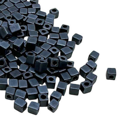 3mm Cube Bead, #2001, Matte Gunmetal (10 gr.) (Miyuki)