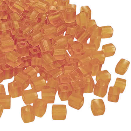 4mm Cube Beads, #133F, Matte Transparent Topaz (10 gr.) (Miyuki)