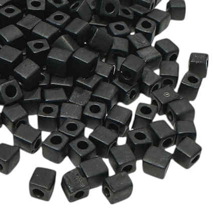 4mm Cube Beads, #401F, Matte Black (10 gr.) (Miyuki)