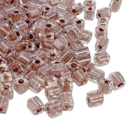 4mm Cube Beads, #2602, Light Copper Color-Lined Crystal (10 gr.) (Miyuki)