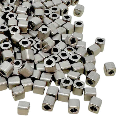 4mm Cube Beads, #F451d, Matte Metallic Gray (10 gr.) (Miyuki) Discontinued