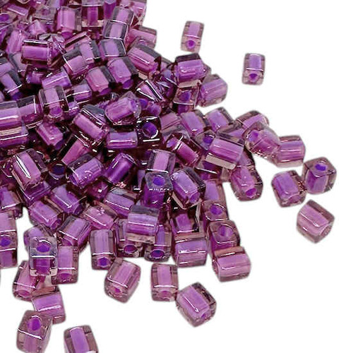 4mm Cube Beads, #2650, Lilac-Lined Amethyst (10 gr.) (Miyuki)
