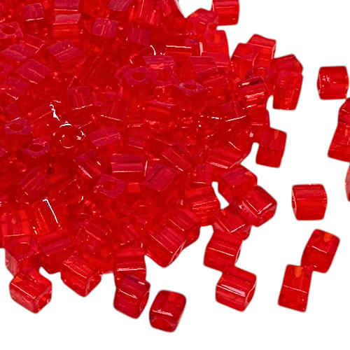 4mm Cube Beads, #140, Transparent Red Orange (10 gr.) (Miyuki)