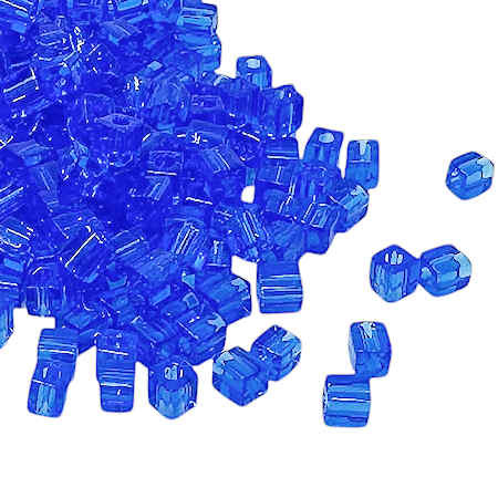 4mm Cube Beads, #150, Transparent Sapphire Blue (10 gr.) (Miyuki)