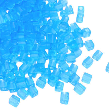 4mm Cube Beads, #148F, Matte Transparent Aqua (10 gr.) (Miyuki)